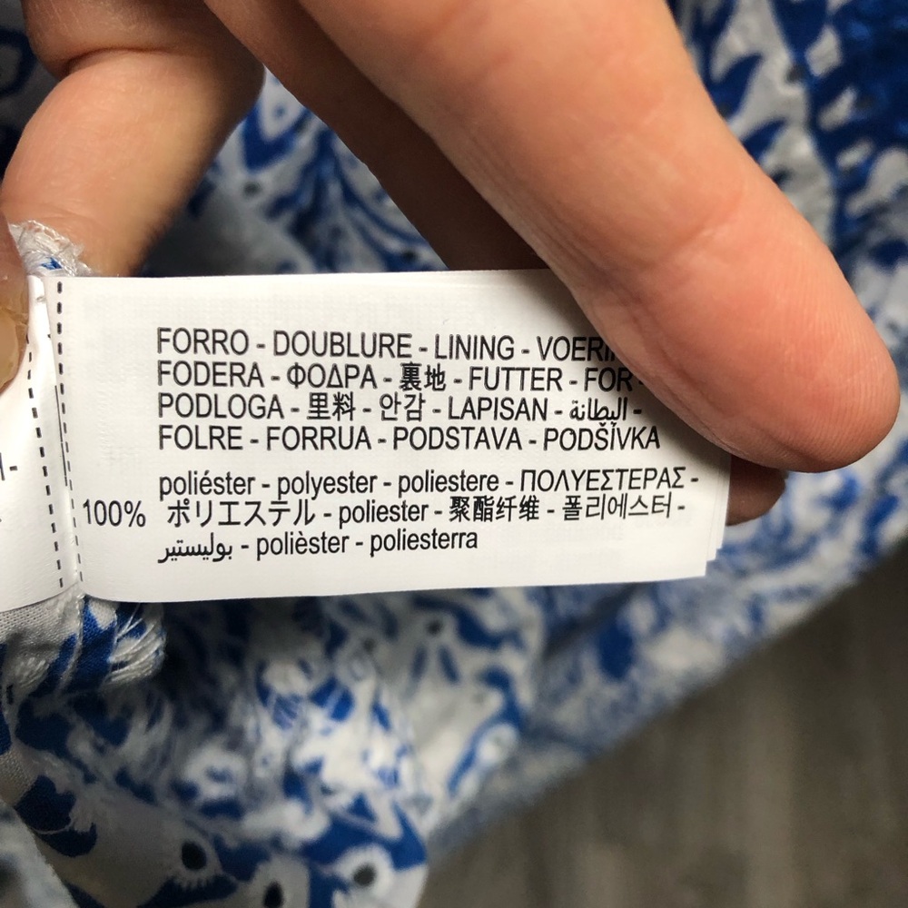 Zara Blue and White Paisley Button-Front Maxi Dress - Picture 10 of 10